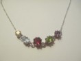 Amethyst, topaz, garnet, citrine and peridot sterling silver necklace